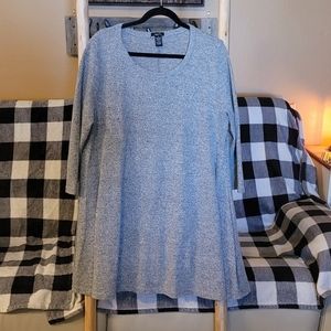 Womens/juniors light weight sweater dress/shirt grey 3/4 length sleve in XL
